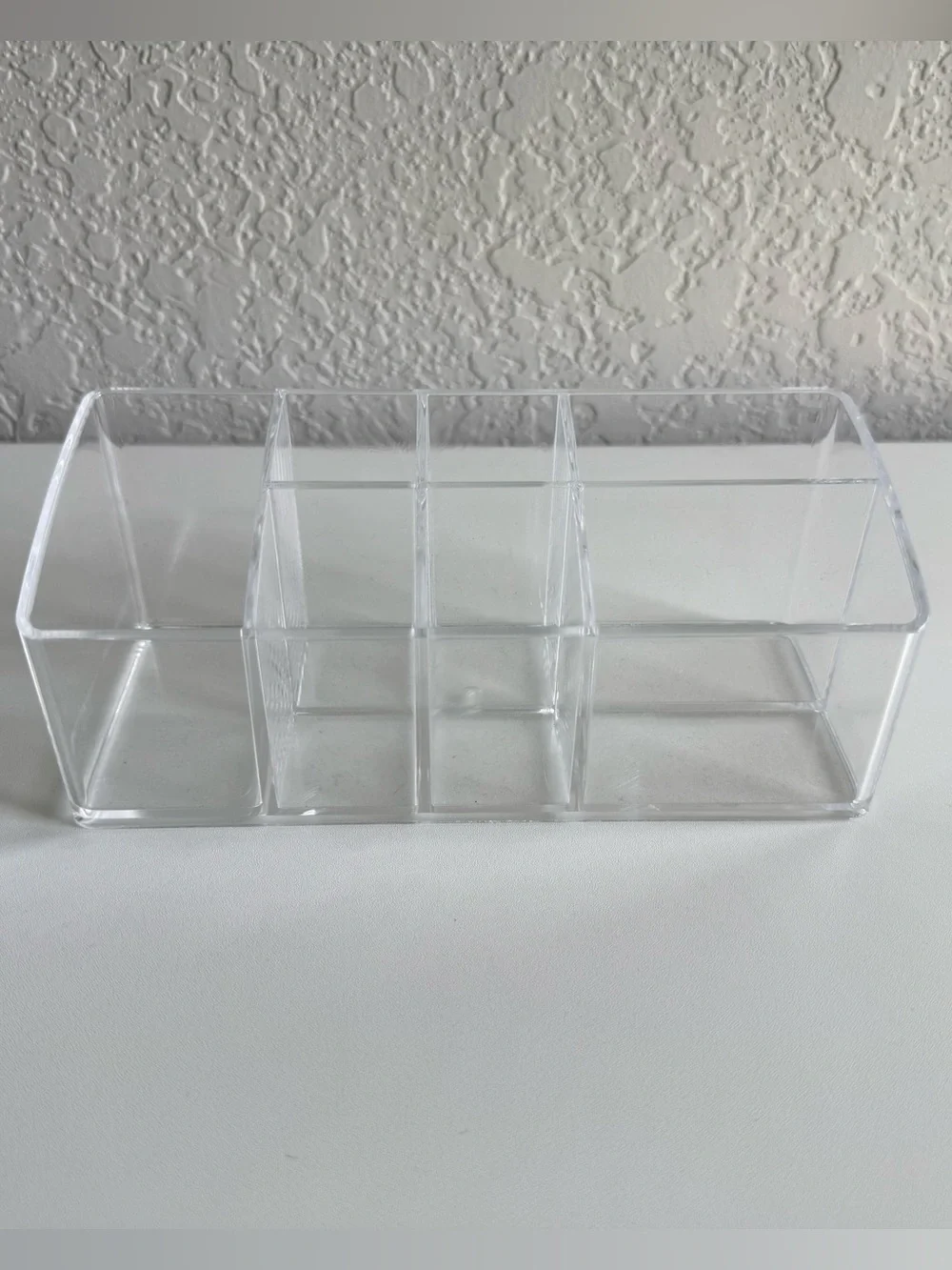 Clear Acrylic Desk Organizer - Transparent Multi-Compartment Storage